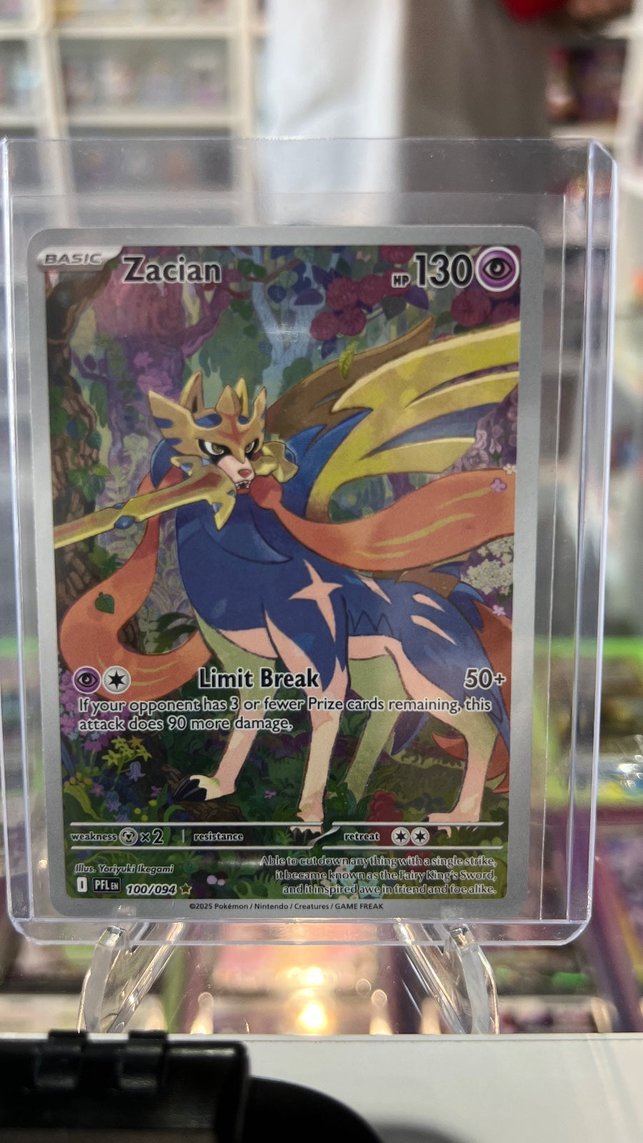 Zacian Holo Illustration Rare ME02: Phantasmal Flames 100/094 NM