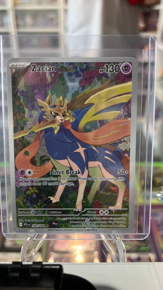 Zacian Holo Illustration Rare ME02: Phantasmal Flames 100/094 NM