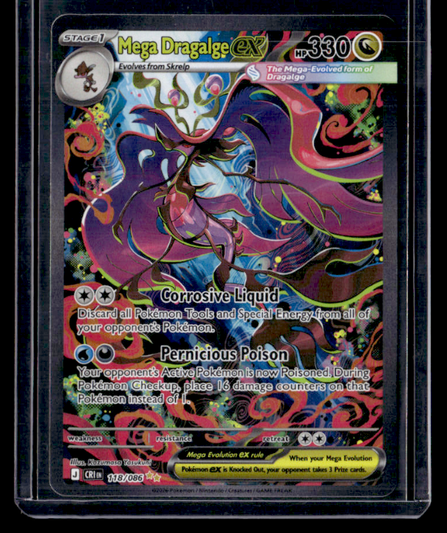 Mega Dragalge ex Holo Special Illustration Rare ME04 Chaos Rising 118/086 NM