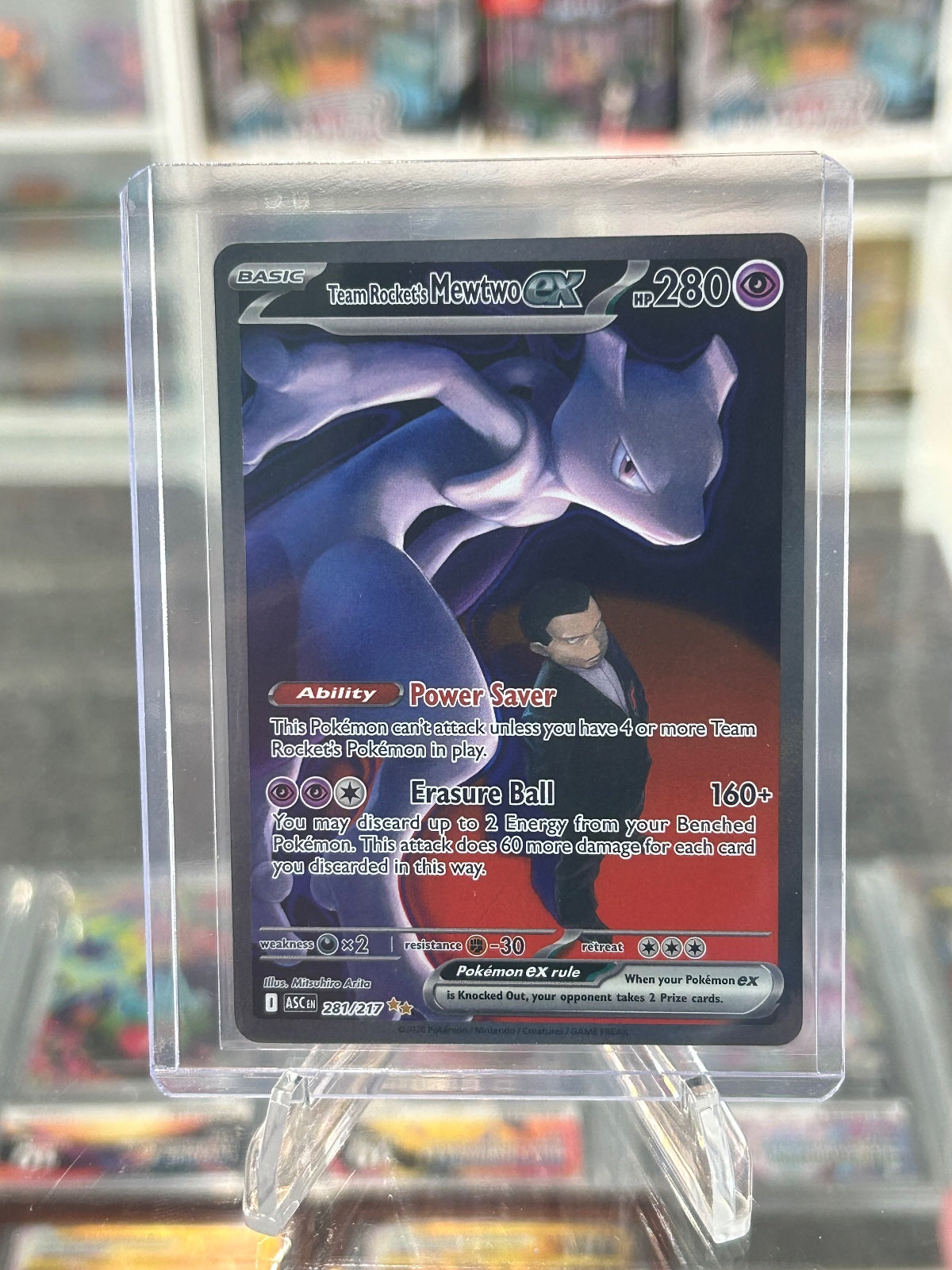 Team Rocket's Mewtwo ex Special Illustration Rare Ascended Heroes 281/217 NM