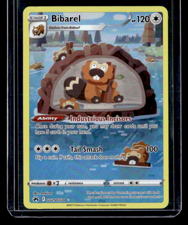 Bibarel Holo Ultra Rare SWSH Crown Zenith Galarian Gallery GG25/GG70 NM