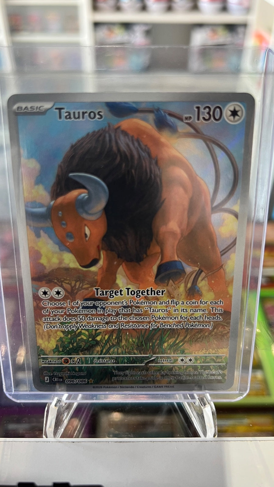 Tauros Holo Illustration Rare ME04: Chaos Rising 096/086 NM