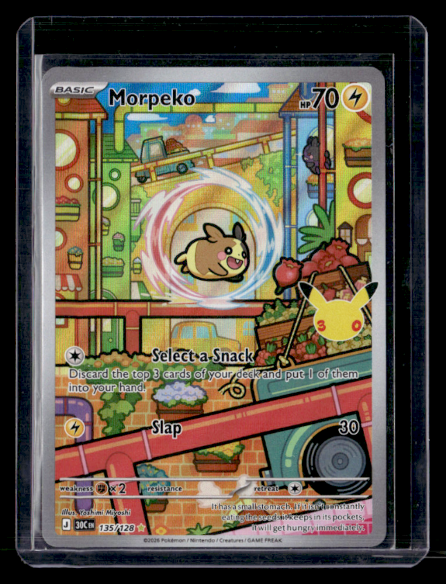 Morpeko Holo Illustration Rare ME: 30th Celebration 135/128 NM