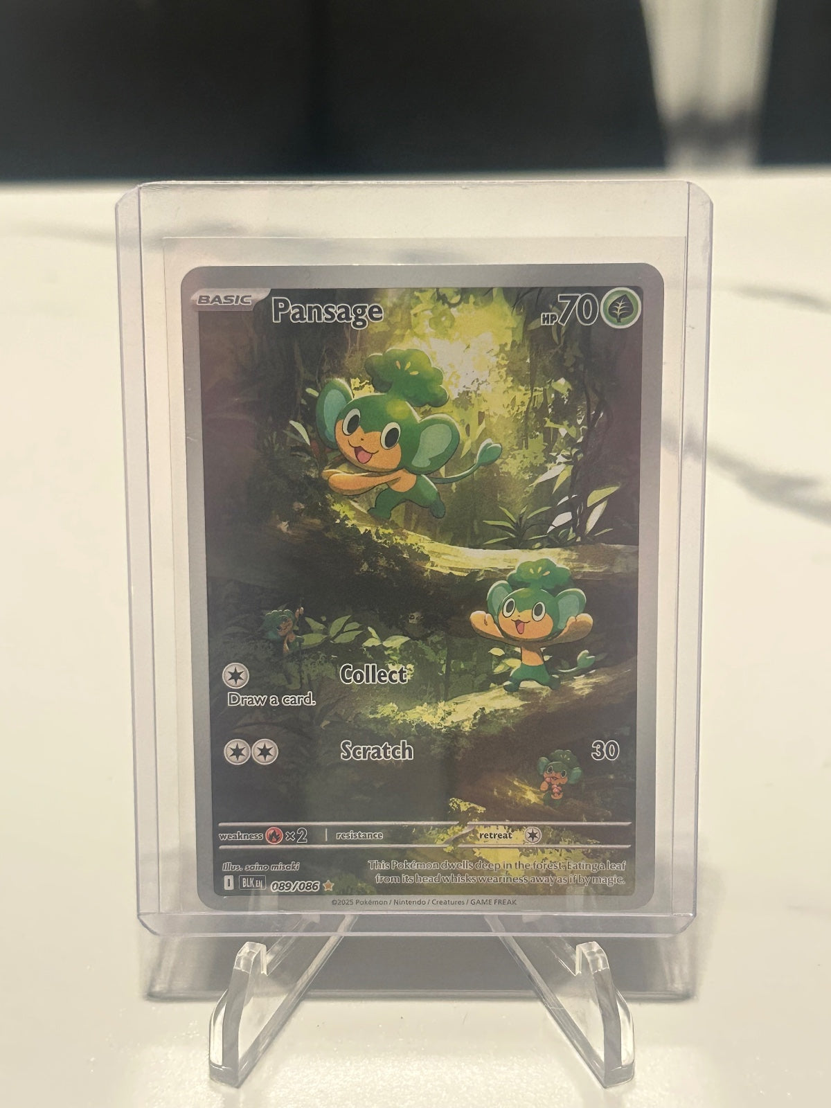 Pansage - Holo Illustration Rare SV: Black Bolt 089/086 NM