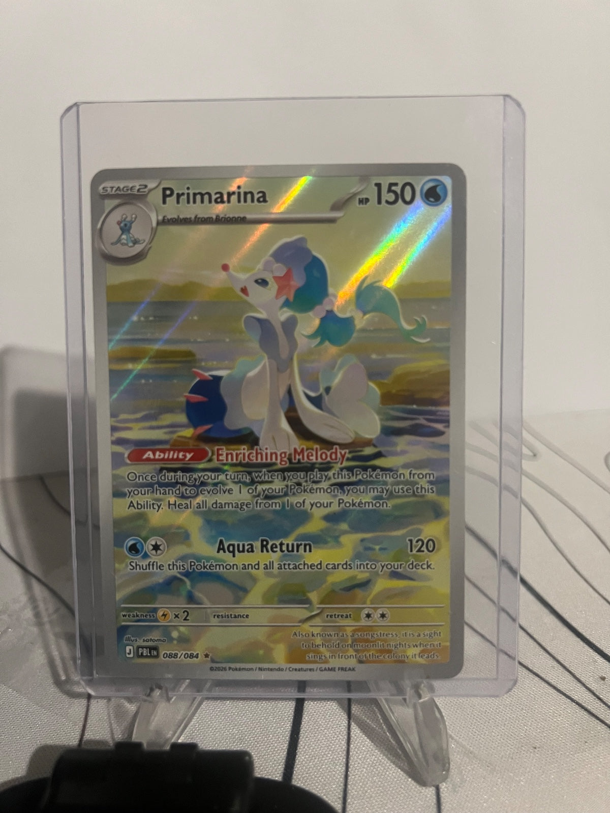 Primarina Holo Illustration Rare ME05 Pitch Black 088/084 NM