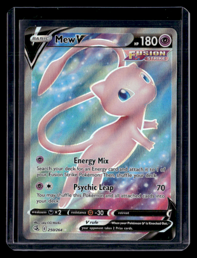 Mew V (Full Art) Holo Ultra Rare SWSH08: Fusion Strike 250/264 NM