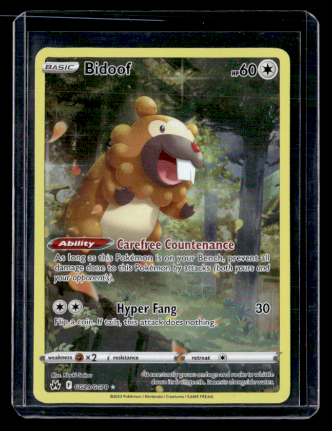 Bidoof Holo Ultra Rare SWSH Crown Zenith Galarian Gallery GG29/GG70 NM