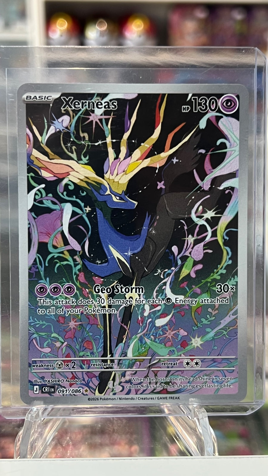 Xerneas Holo Illustration Rare ME04: Chaos Rising 091/086 NM
