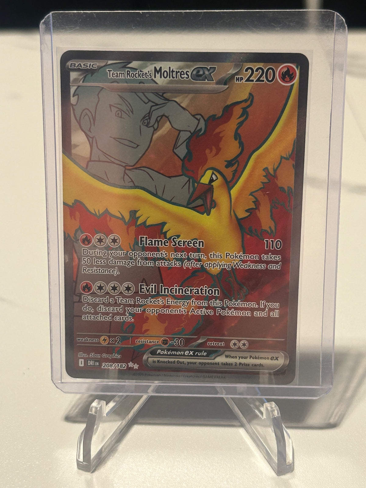 Team Rocket's Moltres ex - Holo Ultra Rare SV10: Destined Rivals 208/182 NM