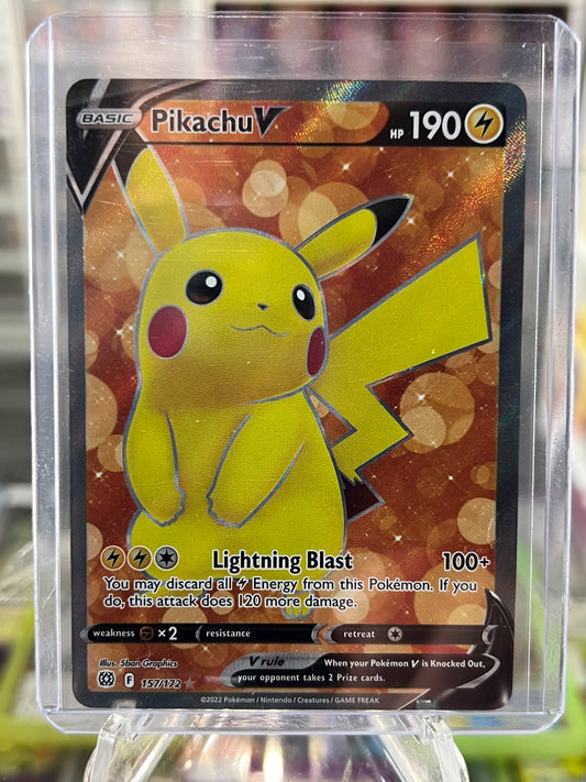 Pikachu V (Full Art) Holo Ultra Rare SWSH09: Brilliant Stars 157/172 NM
