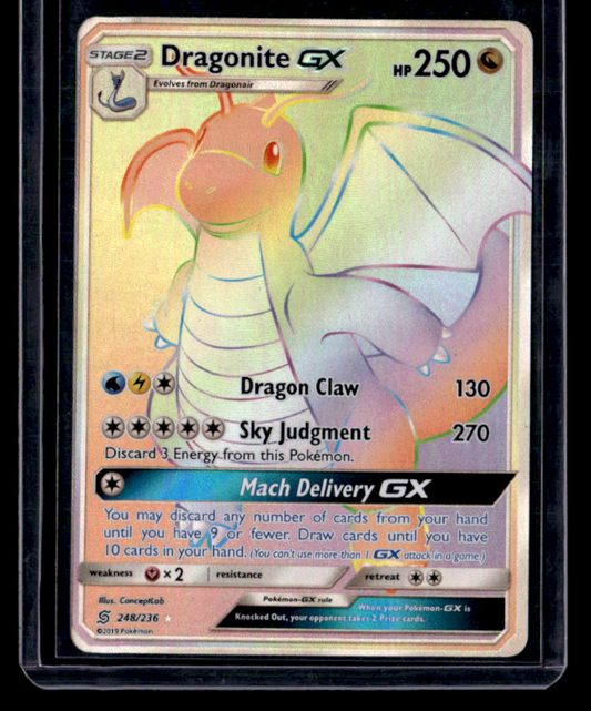 Dragonite GX (Secret) Holo Secret Rare SM - Unified Minds 248/236 NM