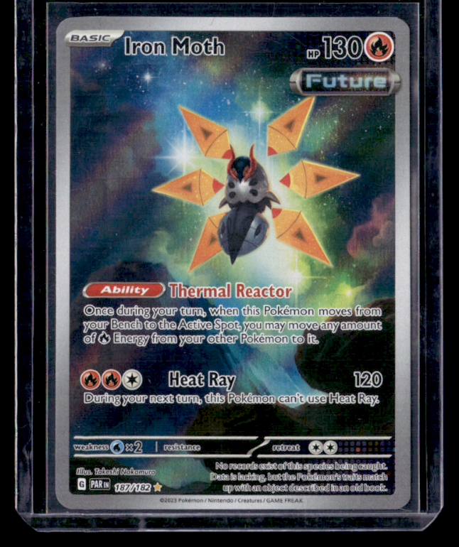 Iron Moth Holo Illustration Rare SV04: Paradox Rift 187/182 NM