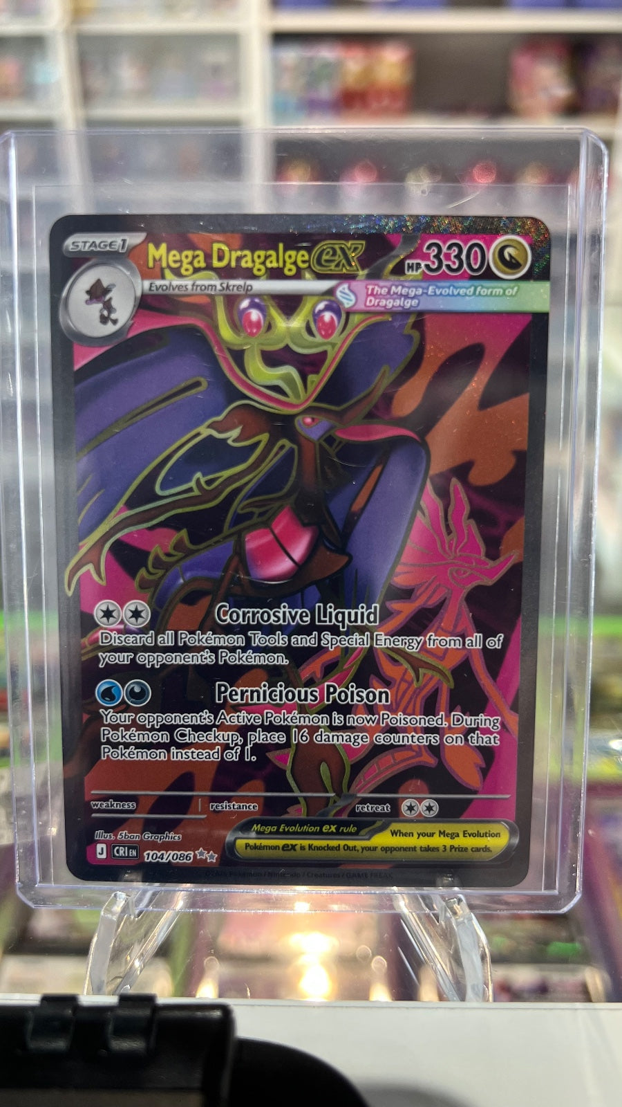 Mega Dragalge ex Holo Ultra Rare ME04: Chaos Rising 104/086 NM