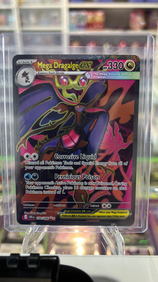 Mega Dragalge ex Holo Ultra Rare ME04: Chaos Rising 104/086 NM