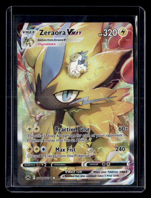 Zeraora VMAX Holo Ultra Rare SWSH Crown Zenith Galarian Gallery GG42/GG70 NM