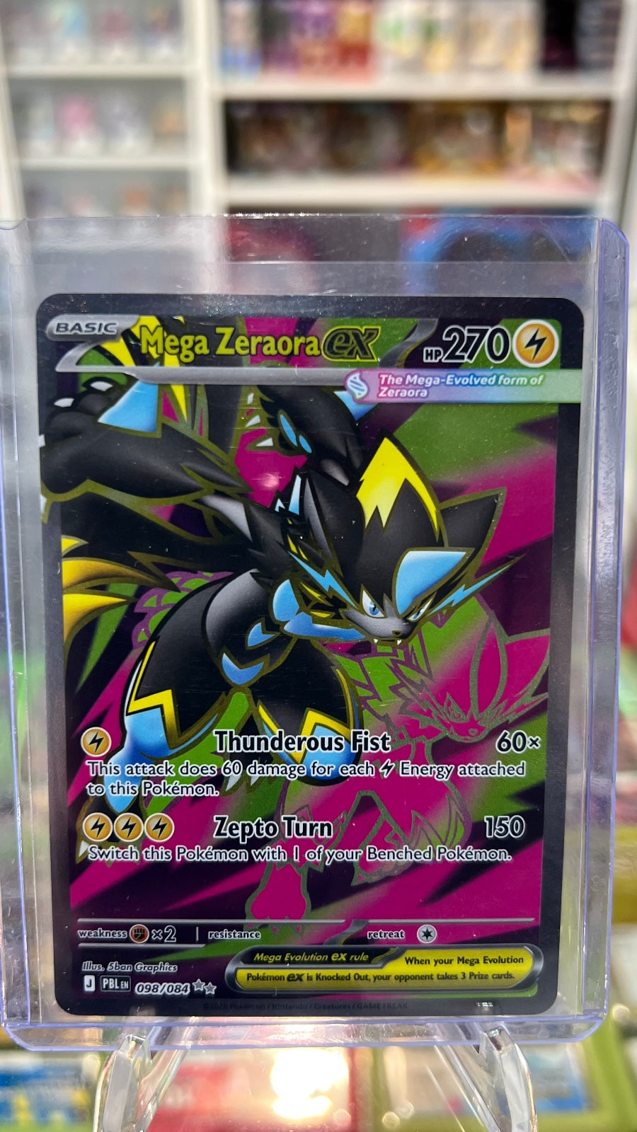 Mega Zeraora ex Holo Ultra Rare ME05: Pitch Black 098/084 NM