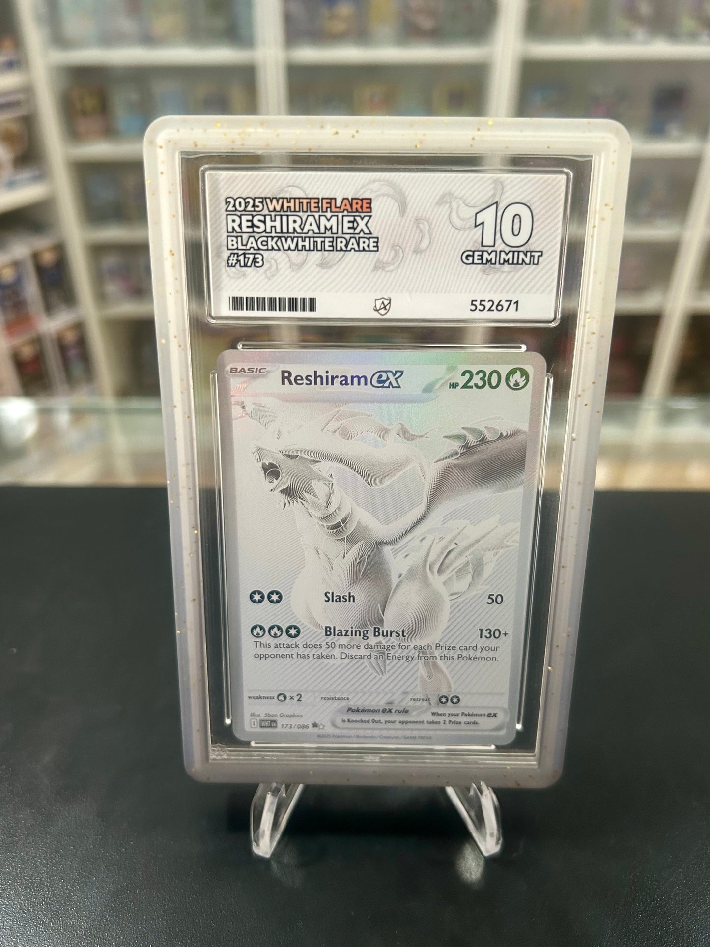 ACE 10 Reshiram EX 173/086 With Guard Graded Pokemon Card