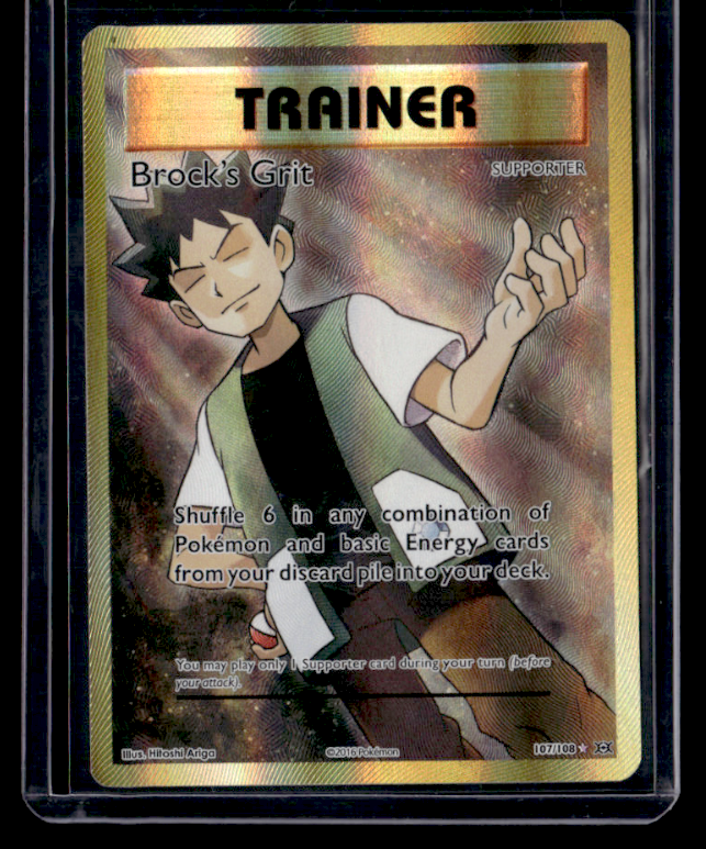 Brock's Grit (Full Art) Holo Ultra Rare XY - Evolutions 107/108 NM