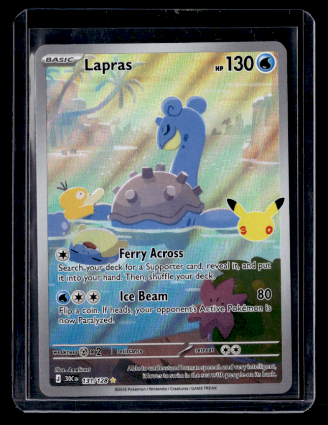 Lapras Illustration Rare ME: 30th Celebration 131/128 NM