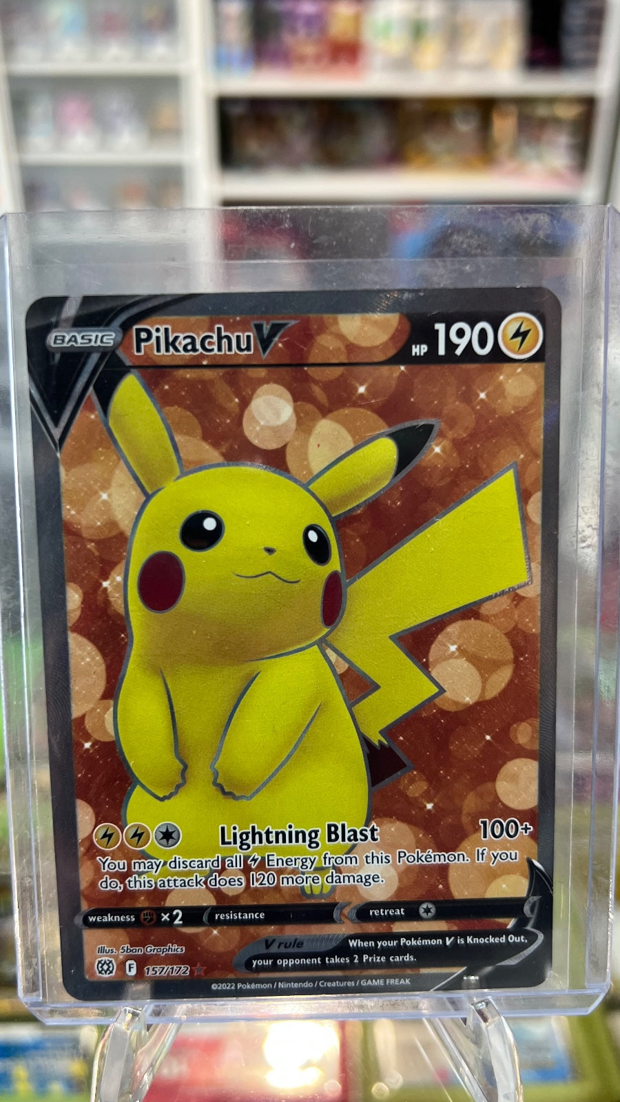 Pikachu V Full Art Holo Ultra Rare SWSH09: Brilliant Stars 157/172 NM