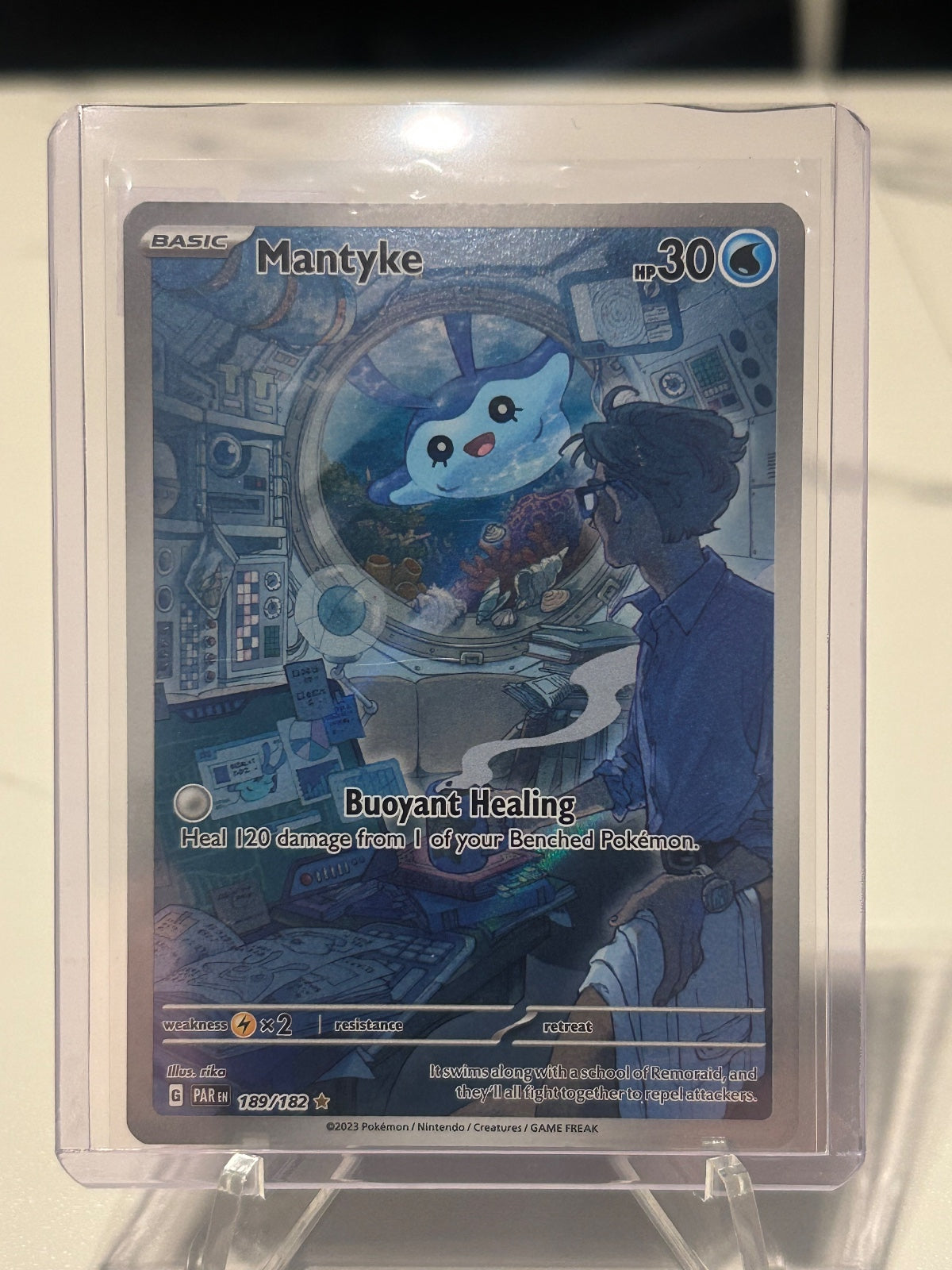 Mantyke Holo Illustration Rare SV04: Paradox Rift 189/182 NM