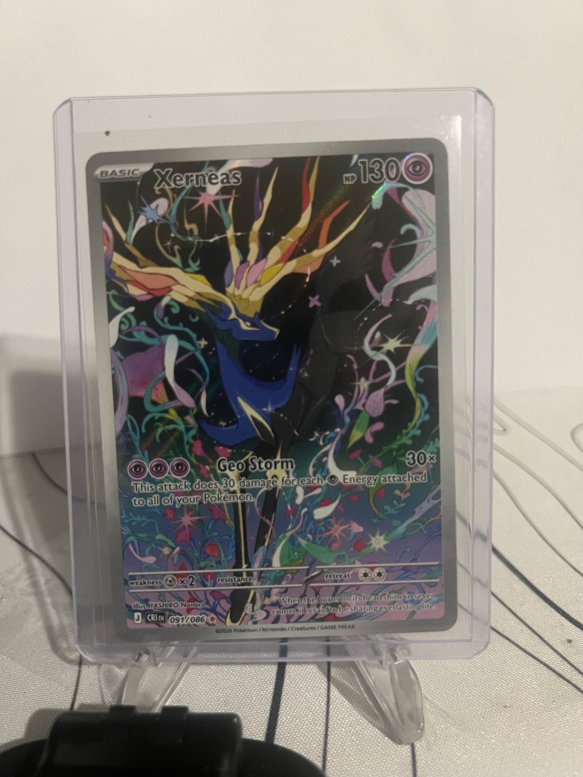 Xerneas Holo Illustration Rare ME04: Chaos Rising 091/086 NM