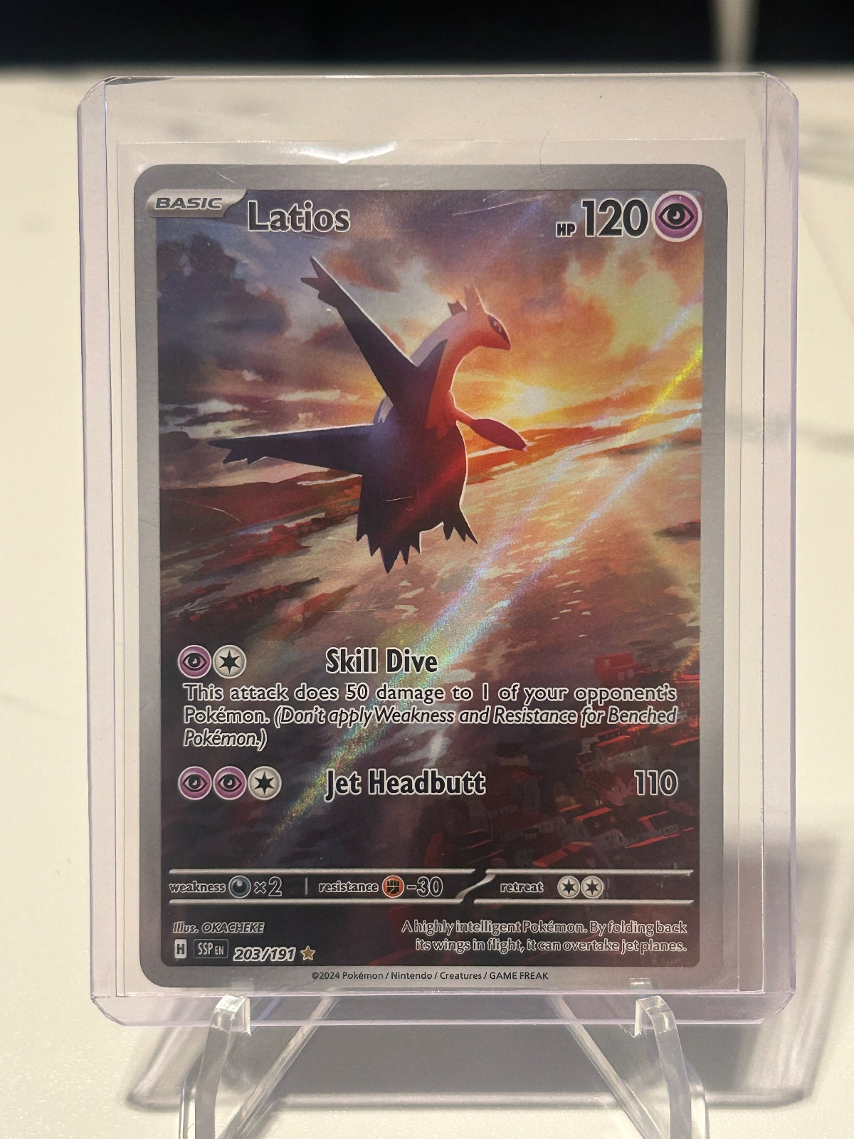 Latios Holo Illustration Rare SV08: Surging Sparks 203/191 NM