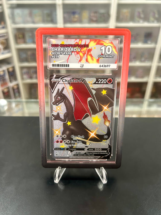 ACE 10 Charizard V 079/073 With Guard Graded Pokemon Card