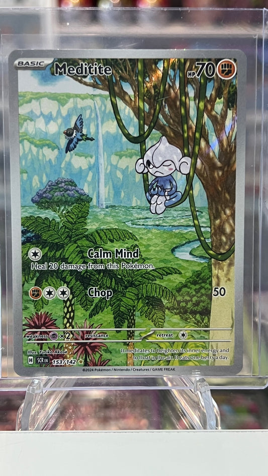 Meditite - Holo Illustration Rare SV07: Stellar Crown 153/142 NM