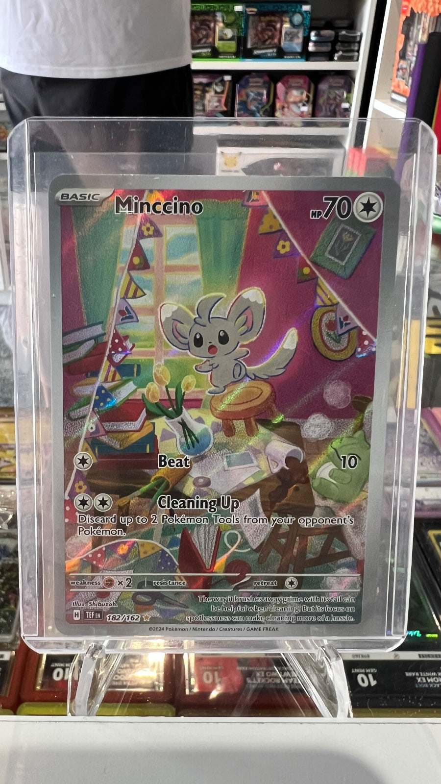 Minccino - Holo Illustration Rare SV05: Temporal Forces 182/162 NM
