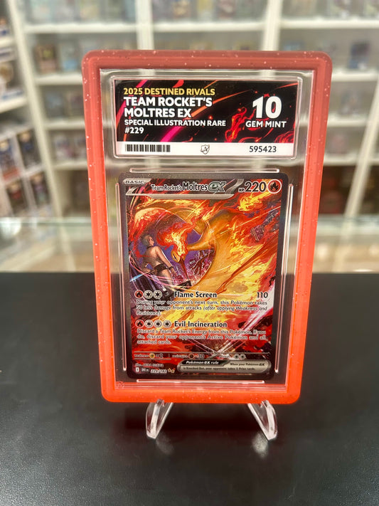 ACE 10 Team Rocket’s Moltres EX 229/182 With Guard Graded Pokemon Card