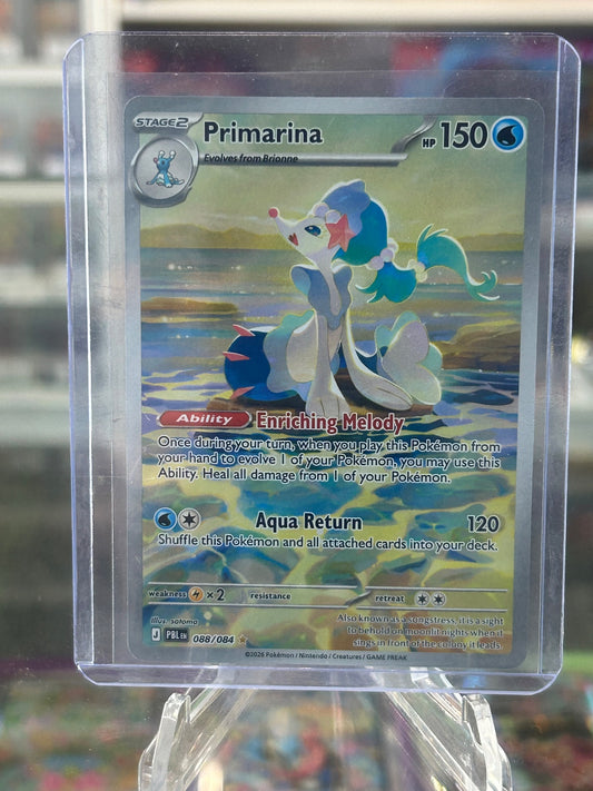 Primarina Holo Illustration Rare ME05: Pitch Black 088/084 NM