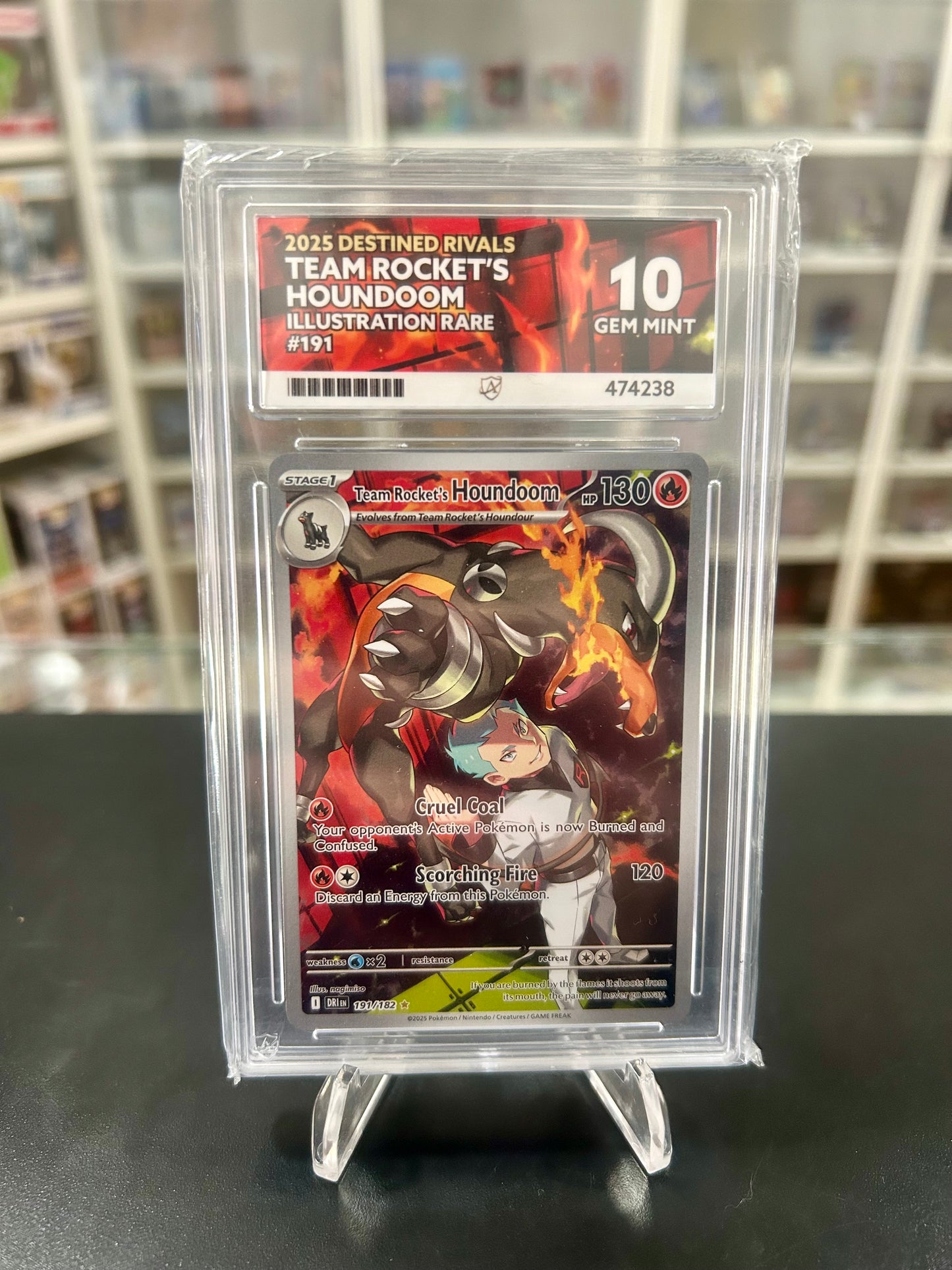 ACE 10 Team Rocket’s Houndoom 191/182 Graded Pokemon Card