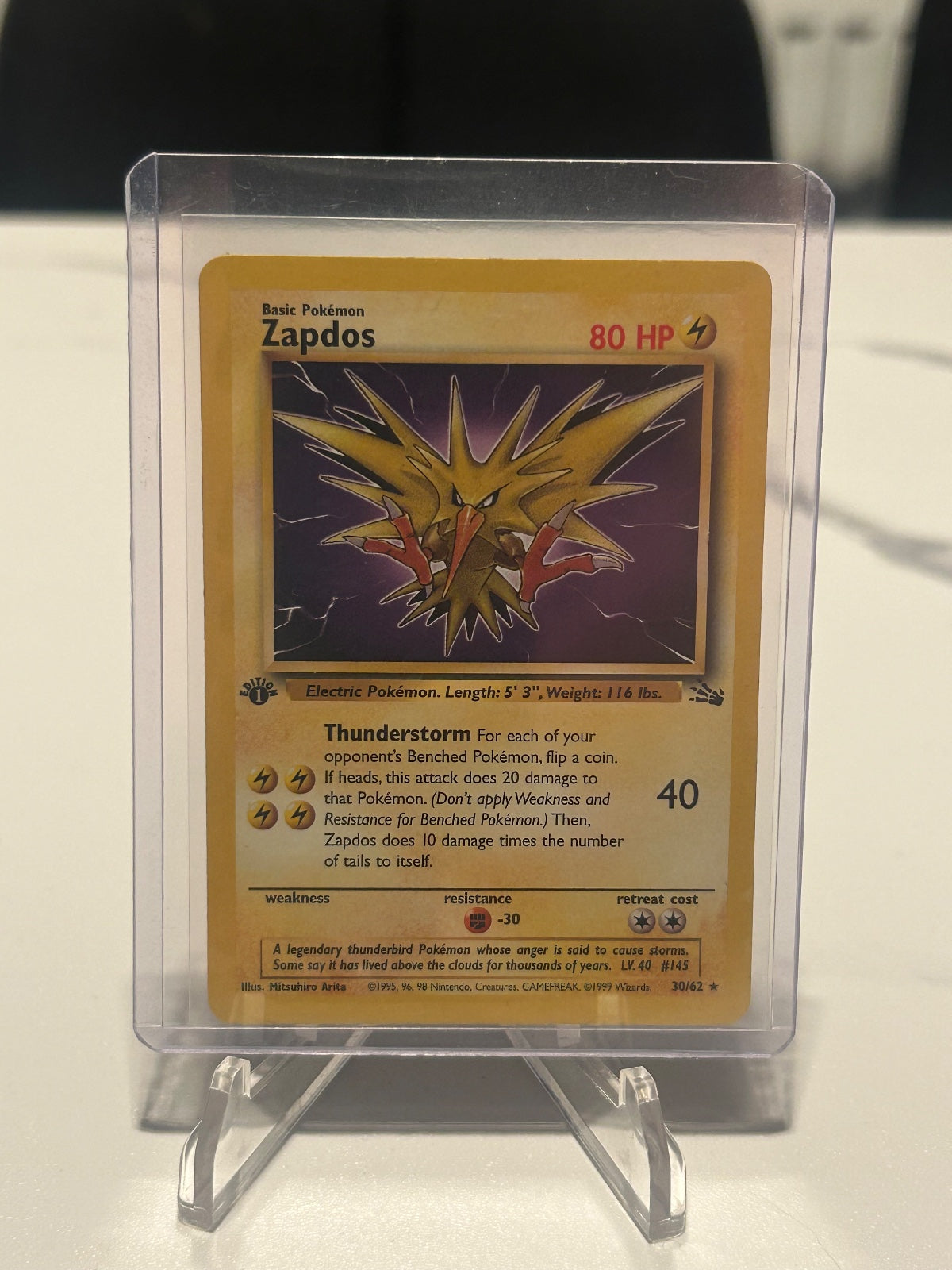(LP) Zapdos (30) 1st Edition Rare Fossil 30/62 