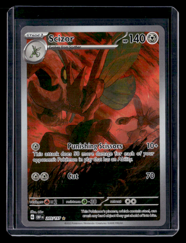 Scizor Holo Illustration Rare SV03: Obsidian Flames 205/197 NM