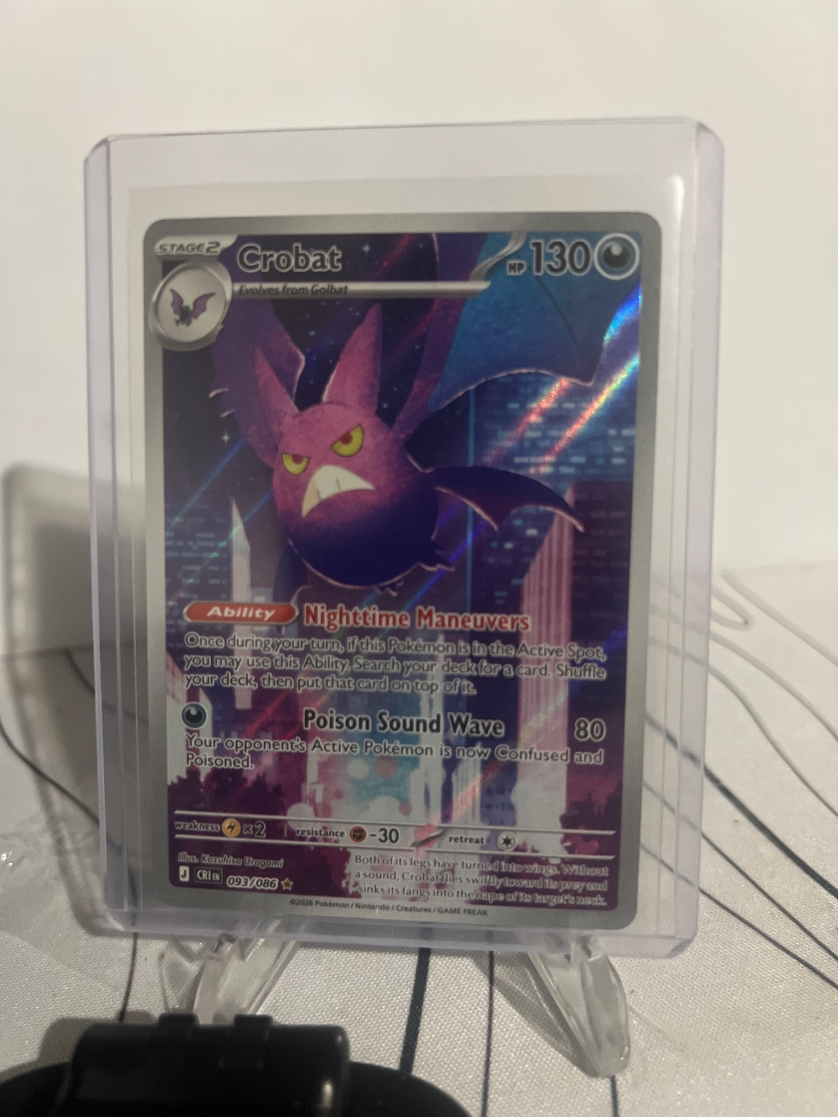 Crobat Holo Illustration Rare ME04: Chaos Rising 093/086 NM