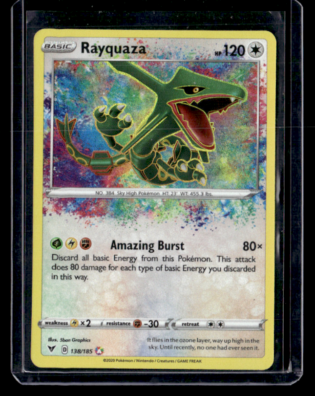 Rayquaza Holo Amazing Rare SWSH04: Vivid Voltage 138/185 NM