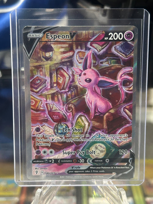Espeon V (Alternate Full Art) Holo Ultra Rare SWSH07: Evolving Skies 180/203 LP