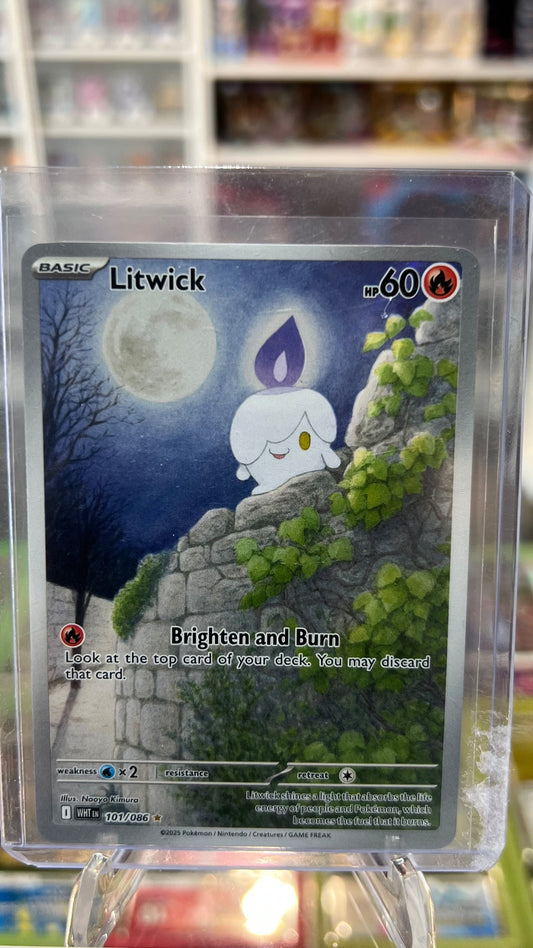 Litwick Holo Illustration Rare SV: White Flare 101/086 NM