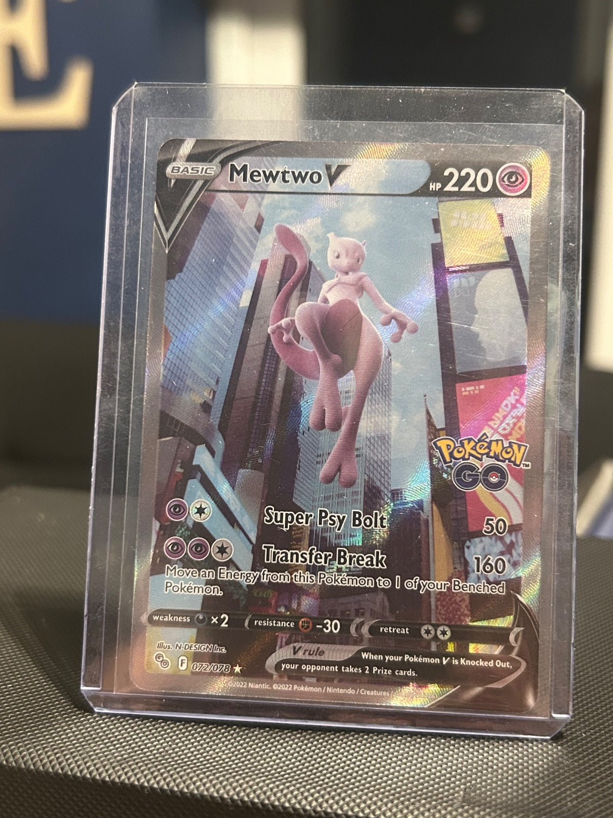 Mewtwo V (Alternate Full Art) Holo Ultra Rare Pokemon GO 072/078 NM