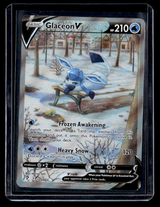 Glaceon V (Alternate Full Art) Holo Ultra Rare SWSH07: Evolving Skies 175/203 NM