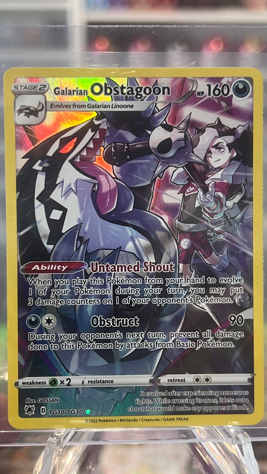 Galarian Obstagoon Holo SWSH10: Astral Radiance Trainer Gallery TG10/TG30 NM