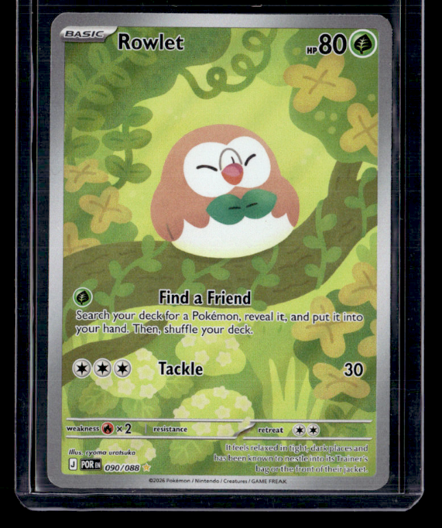 Rowlet Holo Illustration Rare ME03: Perfect Order 090/088 NM