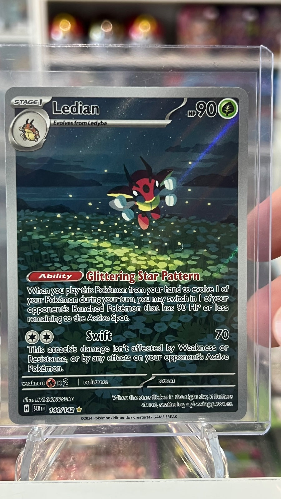Ledian - Holo Illustration Rare SV07: Stellar Crown 144/142 NM