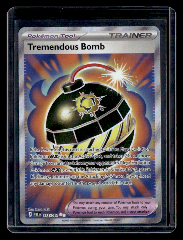 Tremendous Bomb Holo Ultra Rare ME05: Pitch Black 113/084 NM