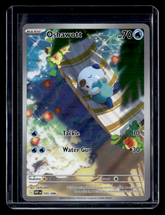Oshawott Holo Illustration Rare SV: White Flare 105/086 NM