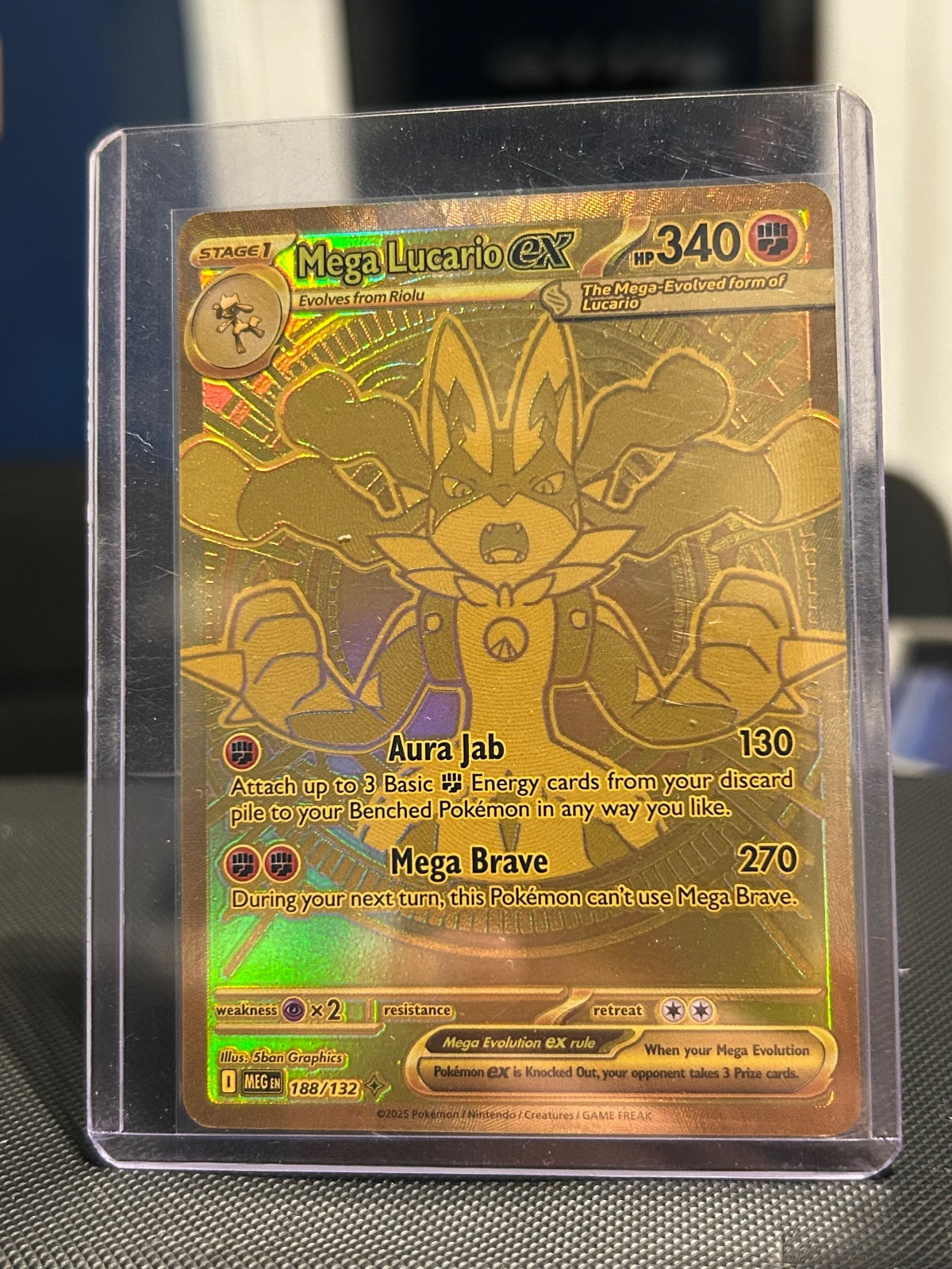 Mega Lucario ex Holo Mega Hyper Rare ME01: Mega Evolution 188/132 NM