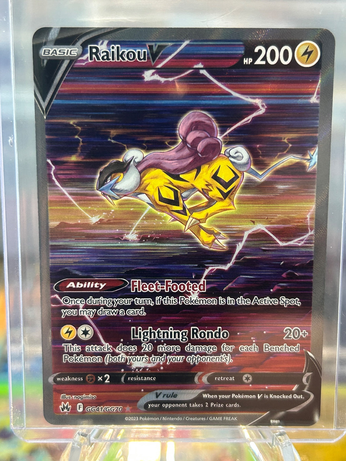 Raikou V Holo Ultra Rare SWSH: Crown Zenith: Galarian Gallery GG41/GG70 NM