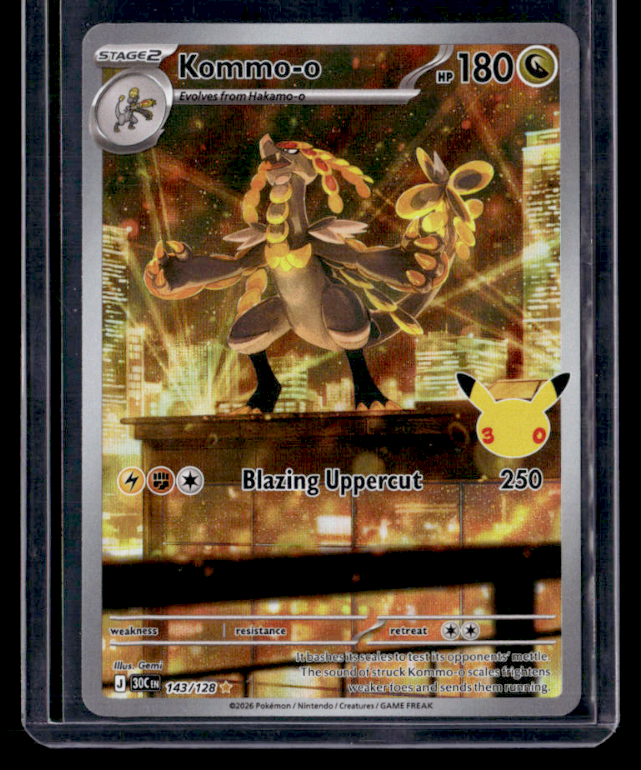 Kommo-o Holo Illustration Rare ME: 30th Celebration 143/128 NM