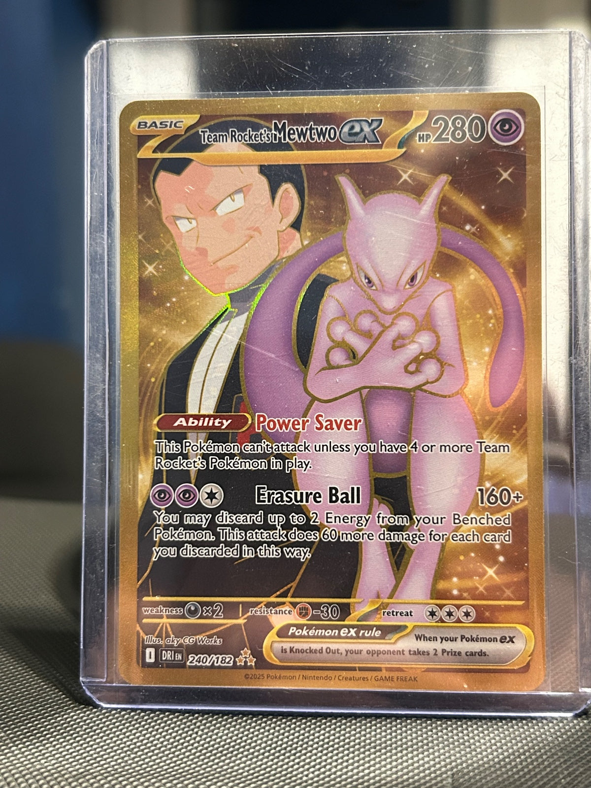 Team Rocket's Mewtwo ex Holo Hyper Rare SV10: Destined Rivals 240/182 NM